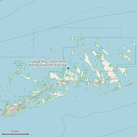 Map of Cudjoe Key, north end, Kemp Channel, Florida Tide Prediction Station
