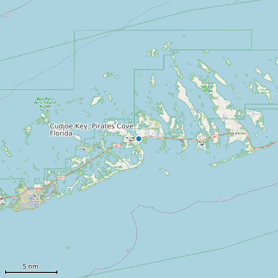 Map of Cudjoe Key, Pirates Cove, Florida Tide Prediction Station