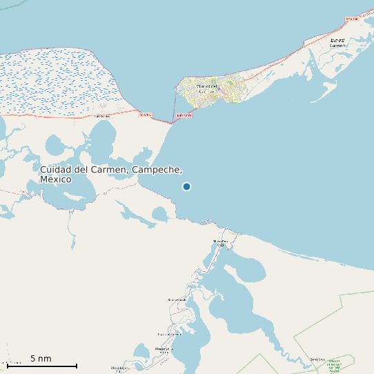 Map of Cuidad del Carmen, Campeche, Mexico Tide Prediction Station