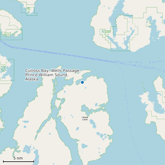 Map of Culross Bay, Wells Passage, Prince William Sound, Alaska Tide Prediction Station
