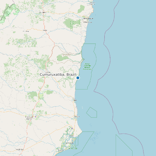 Map of Cumuruxatiba, Brazil Tide Prediction Station