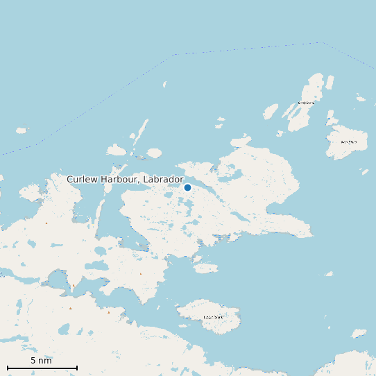 Map of Curlew Harbour, Labrador Tide Prediction Station