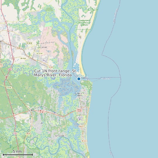 Map of Cut 1N front range, St. Marys River, Florida Tide Prediction Station