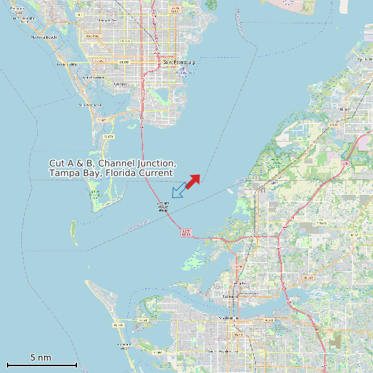Map of Cut A & B, Channel Junction, Tampa Bay, Florida Current Prediction Station
