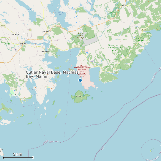 Map of Cutler Naval Base, Machias Bay, Maine Tide Prediction Station