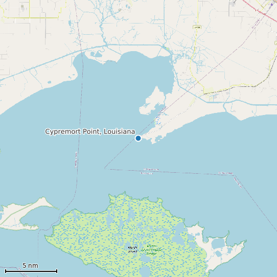 Map of Cypremort Point, Louisiana Tide Prediction Station