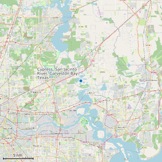 Map of Cypress, San Jacinto River, Galveston Bay, Texas Tide Prediction Station