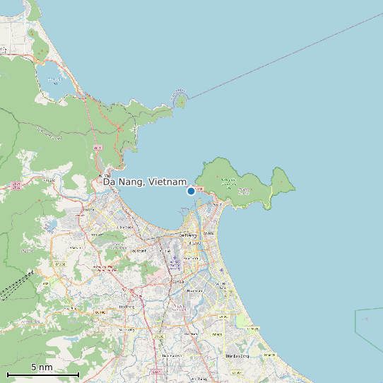 Map of Da Nang, Vietnam Tide Prediction Station
