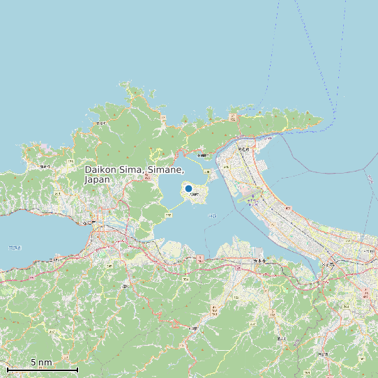 Map of Daikon Sima, Simane, Japan Tide Prediction Station