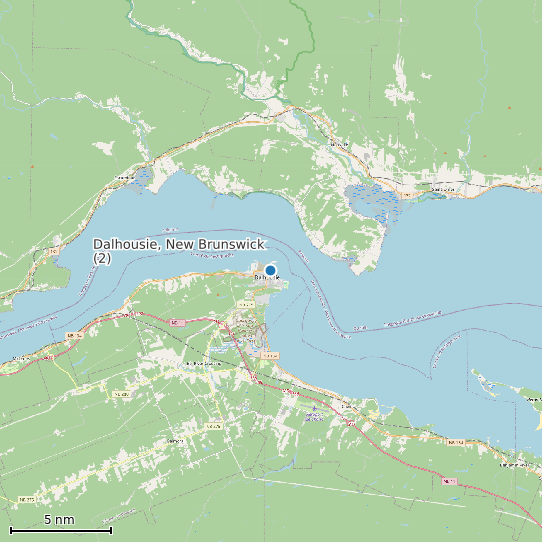 Map of Dalhousie, New Brunswick (2) Tide Prediction Station