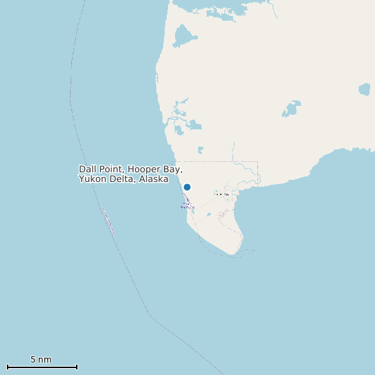 Map of Dall Point, Hooper Bay, Yukon Delta, Alaska Tide Prediction Station