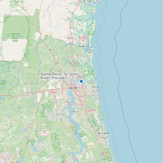 Dame Point, St. Johns River, Florida map