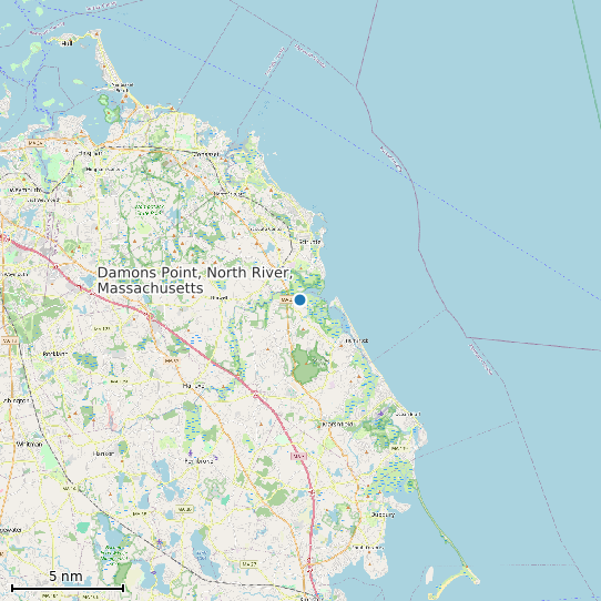 Map of Damons Point, North River, Massachusetts Tide Prediction Station