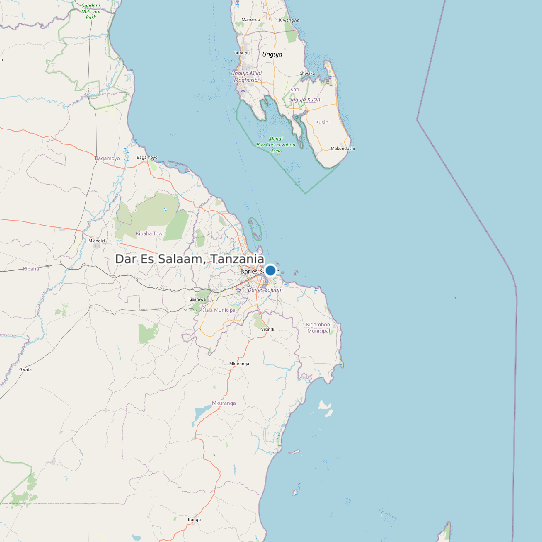Map of Dar Es Salaam, Tanzania Tide Prediction Station