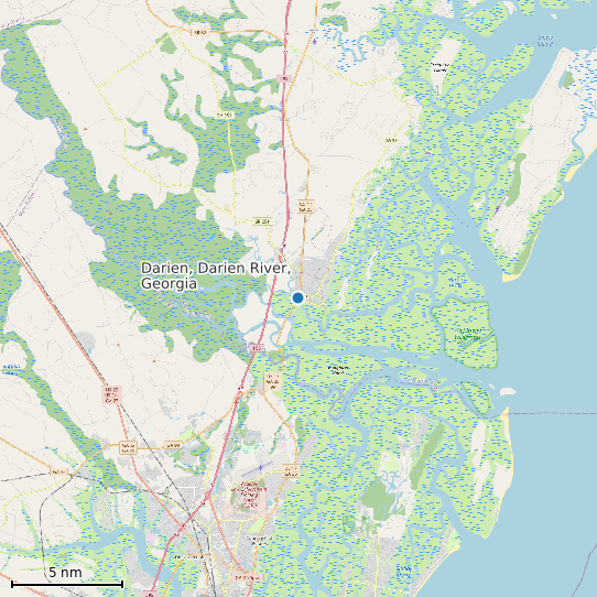 Map of Darien, Darien River, Georgia Tide Prediction Station