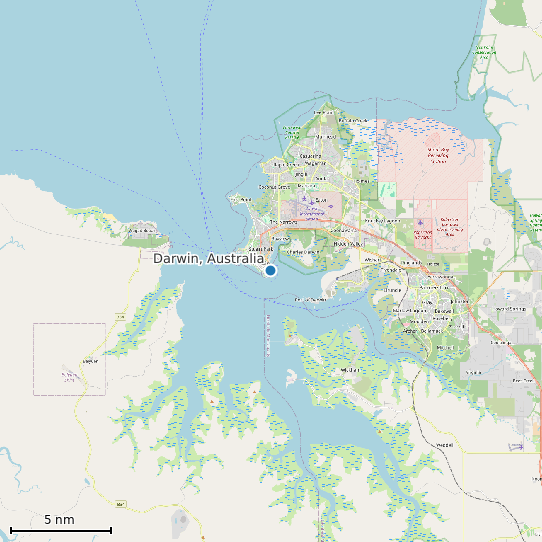 Map of Darwin, Australia Tide Prediction Station