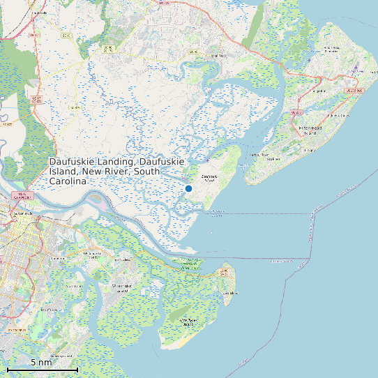 Map of Daufuskie Landing, Daufuskie Island, New River, South Carolina Tide Prediction Station