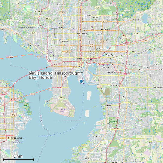 Map of Davis Island, Hillsborough Bay, Florida Tide Prediction Station