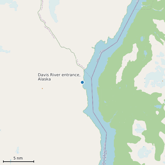 Map of Davis River entrance, Alaska Tide Prediction Station