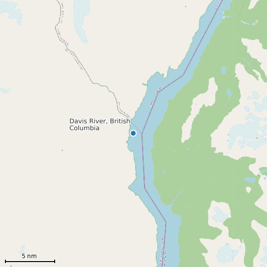 Map of Davis River, British Columbia Tide Prediction Station