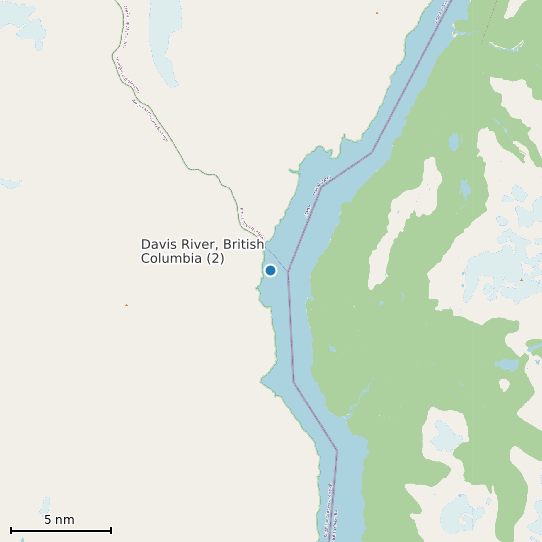 Map of Davis River, British Columbia (2) Tide Prediction Station