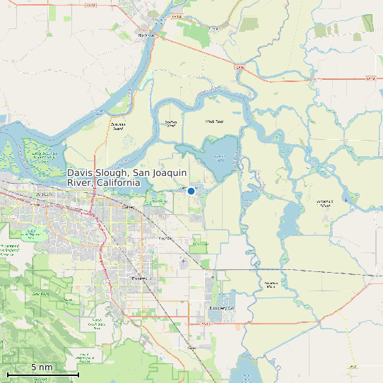 Map of Davis Slough, San Joaquin River, California Tide Prediction Station
