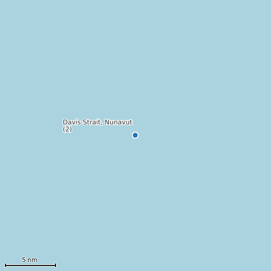 Map of Davis Strait, Nunavut (2) Tide Prediction Station