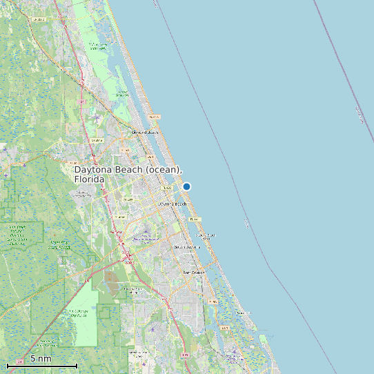Map of Daytona Beach (ocean), Florida Tide Prediction Station