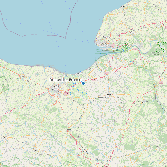 Map of Deauville, France Tide Prediction Station
