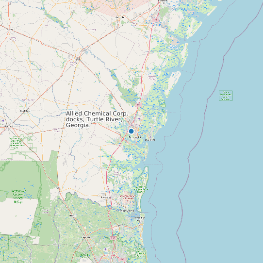 Map of Allied Chemical Corp. docks, Turtle River, Georgia Tide Prediction Station