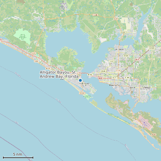 Map of Alligator Bayou, St. Andrew Bay, Florida Tide Prediction Station