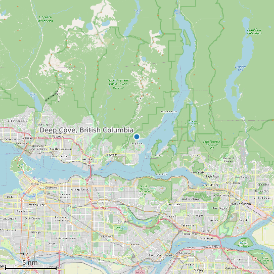 Map of Deep Cove, British Columbia Tide Prediction Station