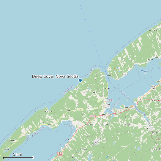 Map of Deep Cove, Nova Scotia Tide Prediction Station