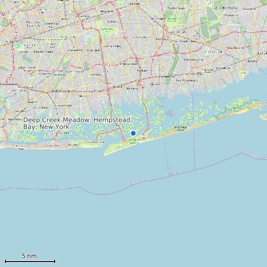 Map of Deep Creek Meadow, Hempstead Bay, New York Tide Prediction Station