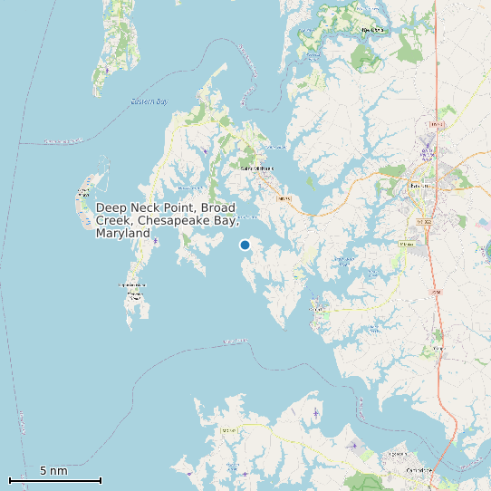 Map of Deep Neck Point, Broad Creek, Chesapeake Bay, Maryland Tide Prediction Station