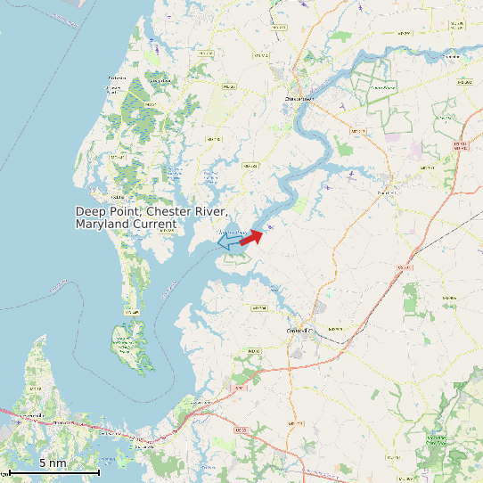 Map of Deep Point, Chester River, Maryland Current Prediction Station
