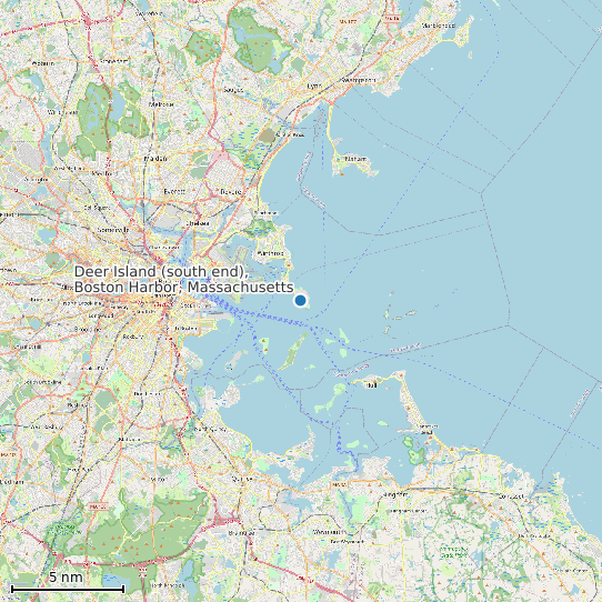 Map of Deer Island (south end), Boston Harbor, Massachusetts Tide Prediction Station