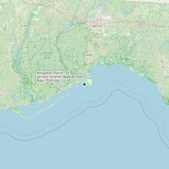 Map of Alligator Point, St. James Island, Apalachee Bay, Florida Tide Prediction Station