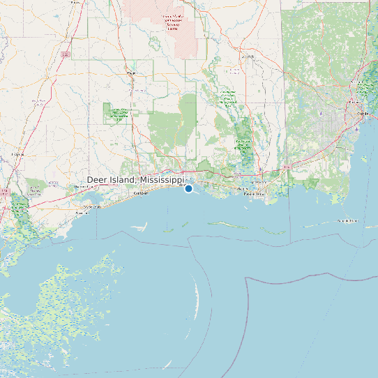 Deer Island, Mississippi map