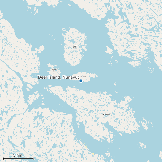 Map of Deer Island, Nunavut Tide Prediction Station