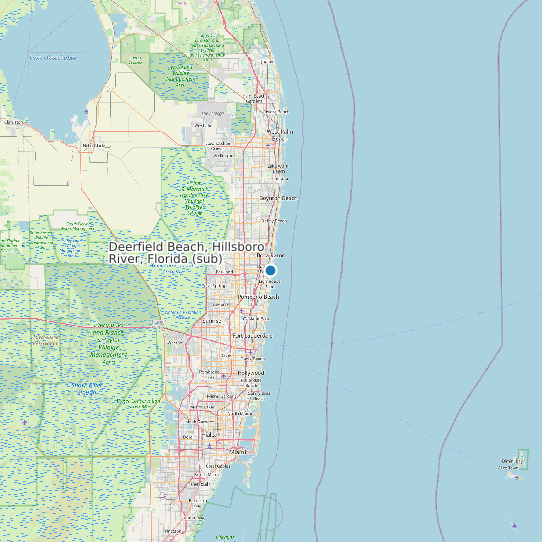Map of Deerfield Beach, Hillsboro River, Florida (sub) Tide Prediction Station