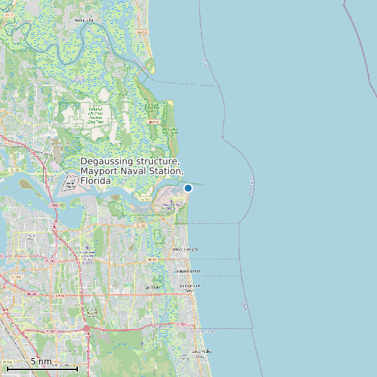 Map of Degaussing structure, Mayport Naval Station, Florida Tide Prediction Station