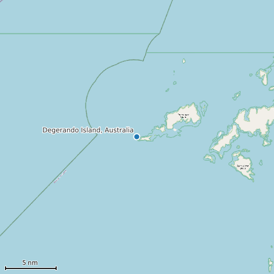 Map of Degerando Island, Australia Tide Prediction Station