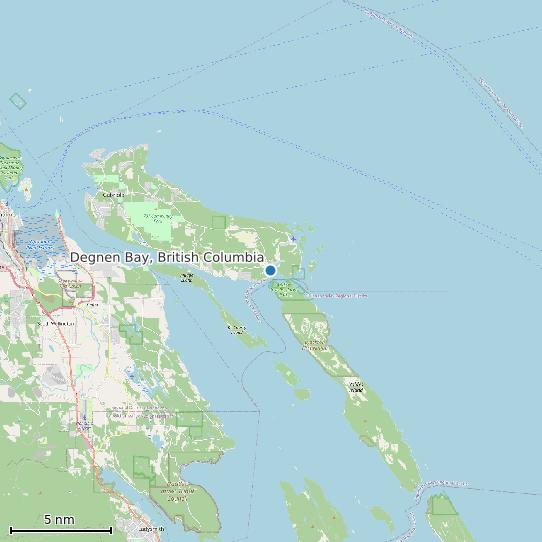 Map of Degnen Bay, British Columbia Tide Prediction Station