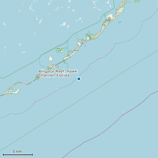 Map of Alligator Reef, Hawk Channel, Florida Tide Prediction Station