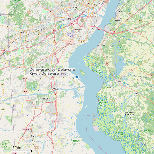 Map of Delaware City, Delaware River, Delaware Tide Prediction Station