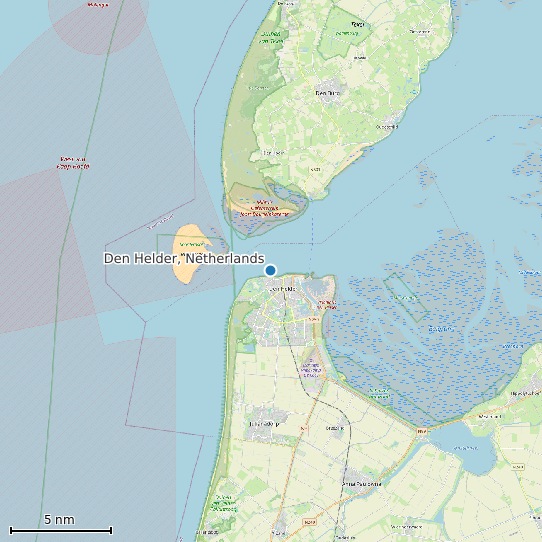Map of Den Helder, Netherlands Tide Prediction Station