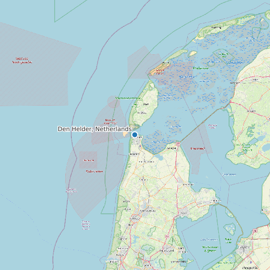Map of Den Helder, Netherlands Tide Prediction Station