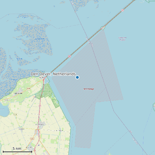 Map of Den Oever, Netherlands Tide Prediction Station