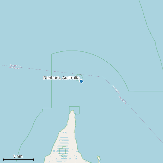 Map of Denham, Australia Tide Prediction Station